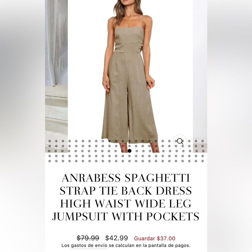 Spaghetti strap tie back jumpsuit